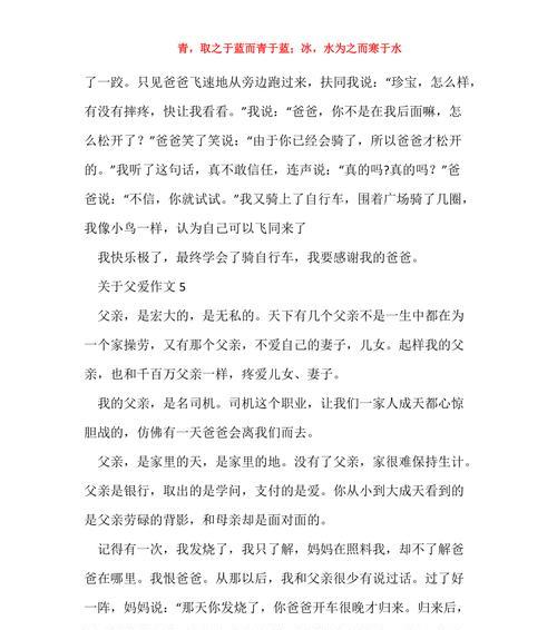 父爱如山：陪伴成长的日子