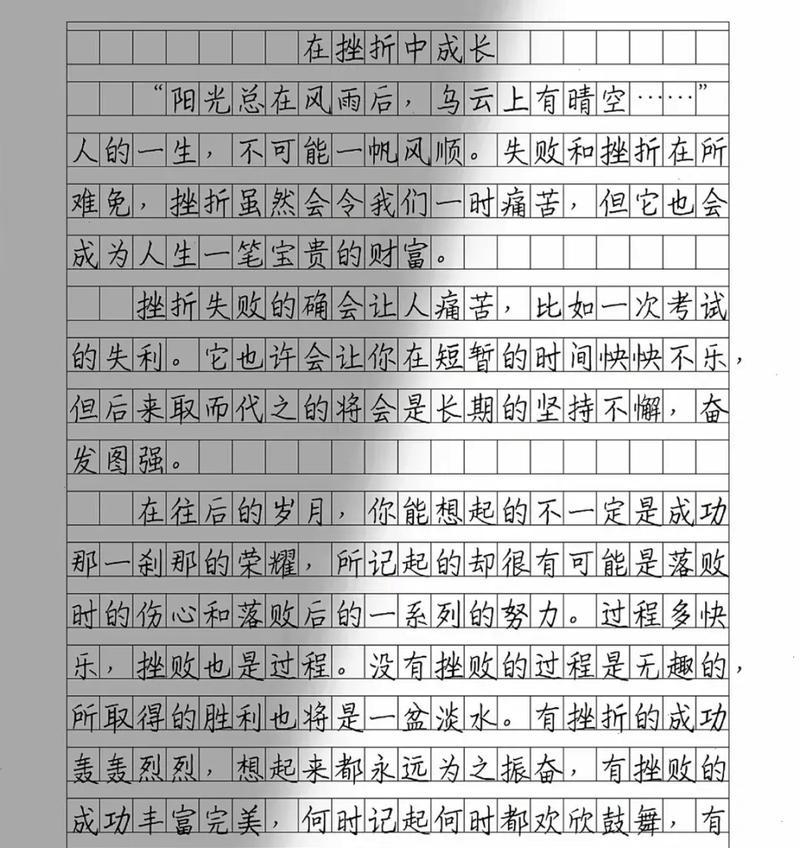 《那场值得铭记的挫折》（用勇气和智慧迎接挑战）