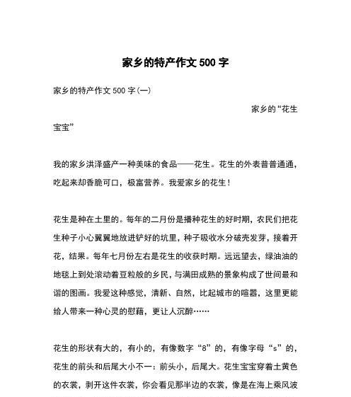 家乡特产的魅力