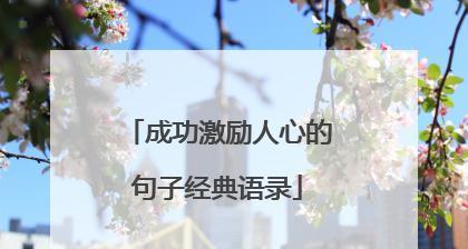 成功的名言警句有哪些？如何赏析这些励志语录？