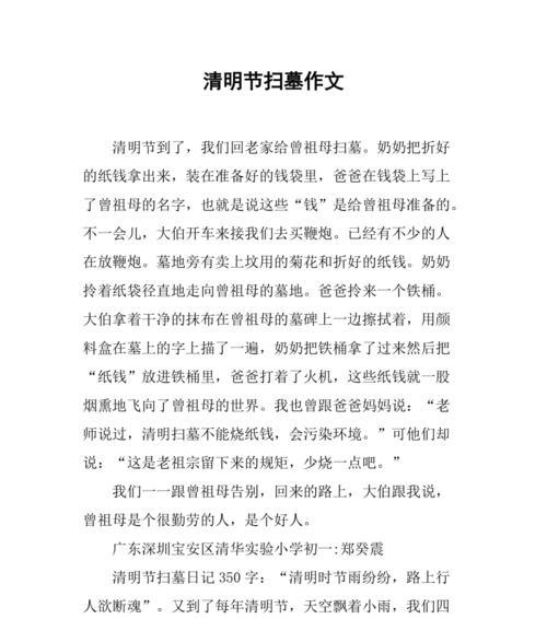 《清明情思：小豆子的扫墓之旅》