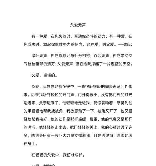 关于父亲节的作文怎么写（《父爱如山，吾心铭记》）