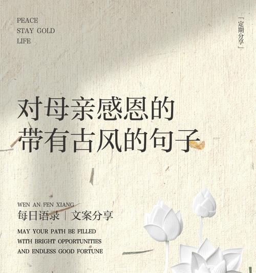 母亲节素材霸气语录古风好句有哪些？（前言：）